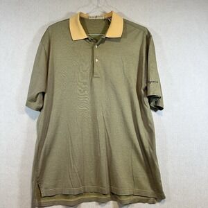 Fairway & Green Mens Golf Shirt Polo with Logo Short Sleeve Yellow Green Blue L